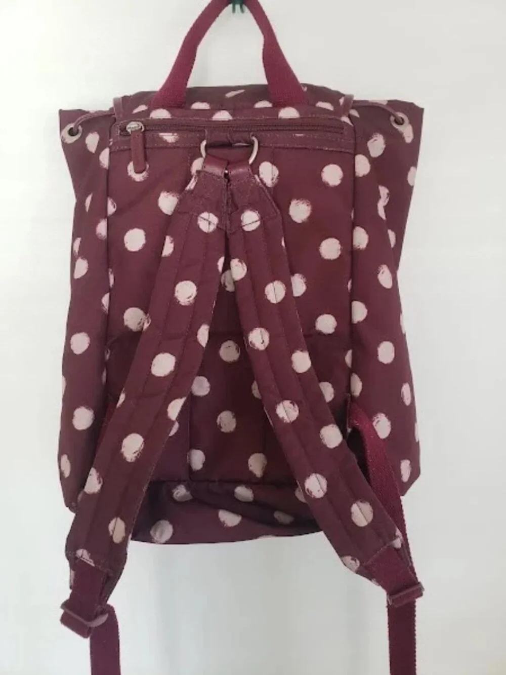 Cath Kidston Smudge Spot Duffle/Rucksack Backpack in a Burgundy/Plum Color